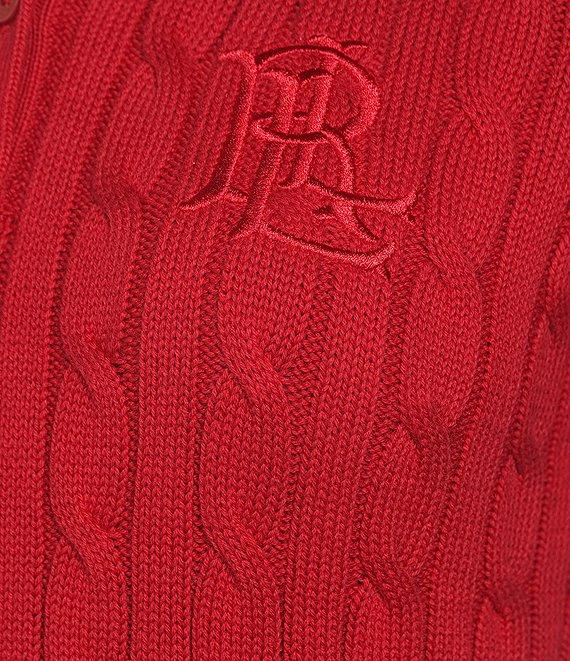 Lauren Ralph Lauren Cable Knit Polo Short Sleeve Top Product Image