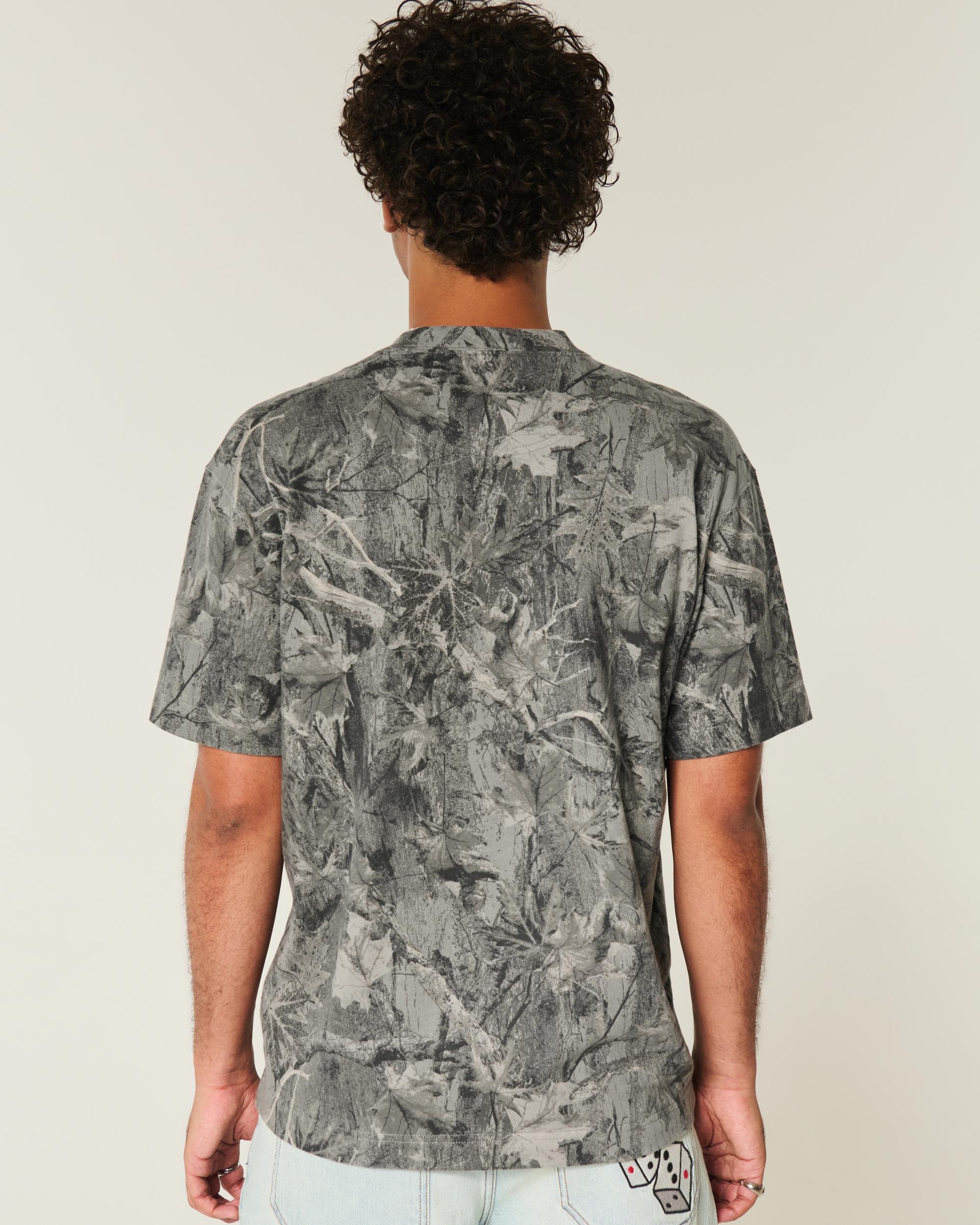 Boxy Heavyweight Camo Crew T-Shirt Product Image