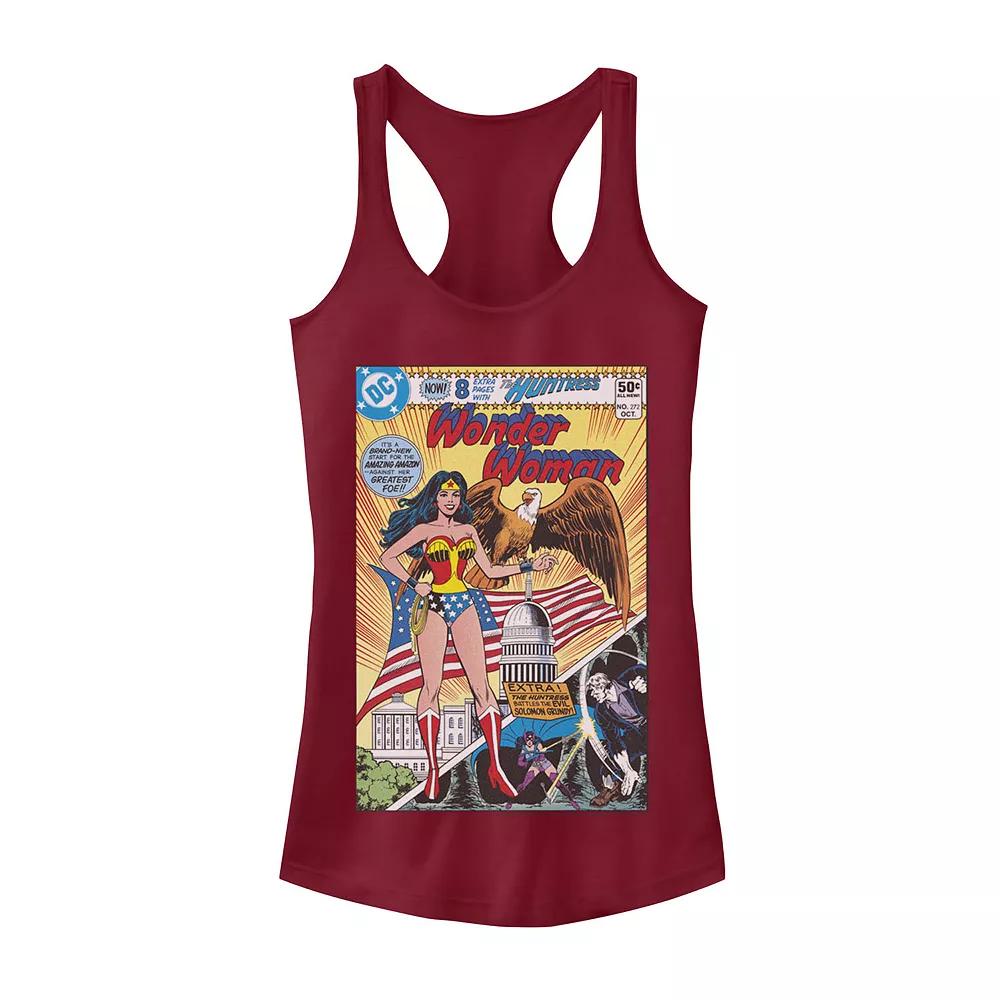 Juniors' DC Comics Wonder Woman Vintage Comic Cover Tank Top, Girl's, Size: XS, Red Product Image
