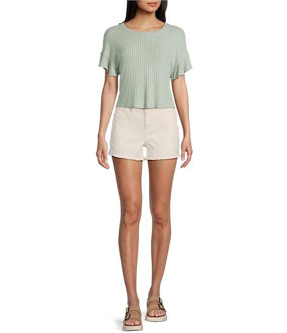 Moa Moa Textured Short Sleeve Drop Shoulder T-Shirt Product Image