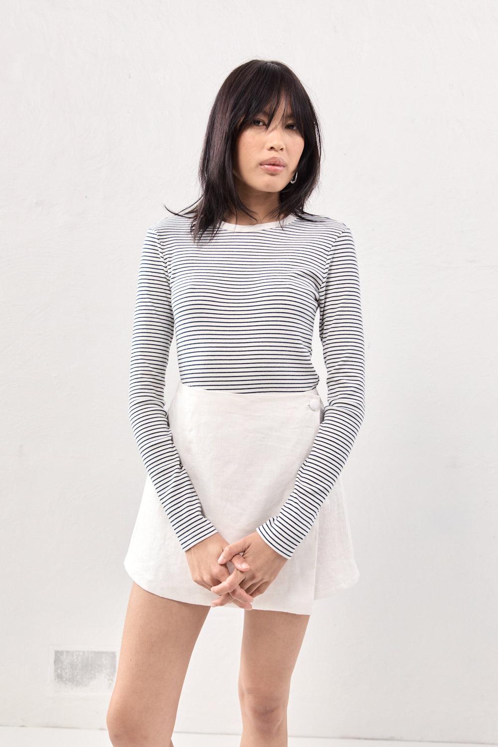 Jardin Linen Mini Skort White Product Image