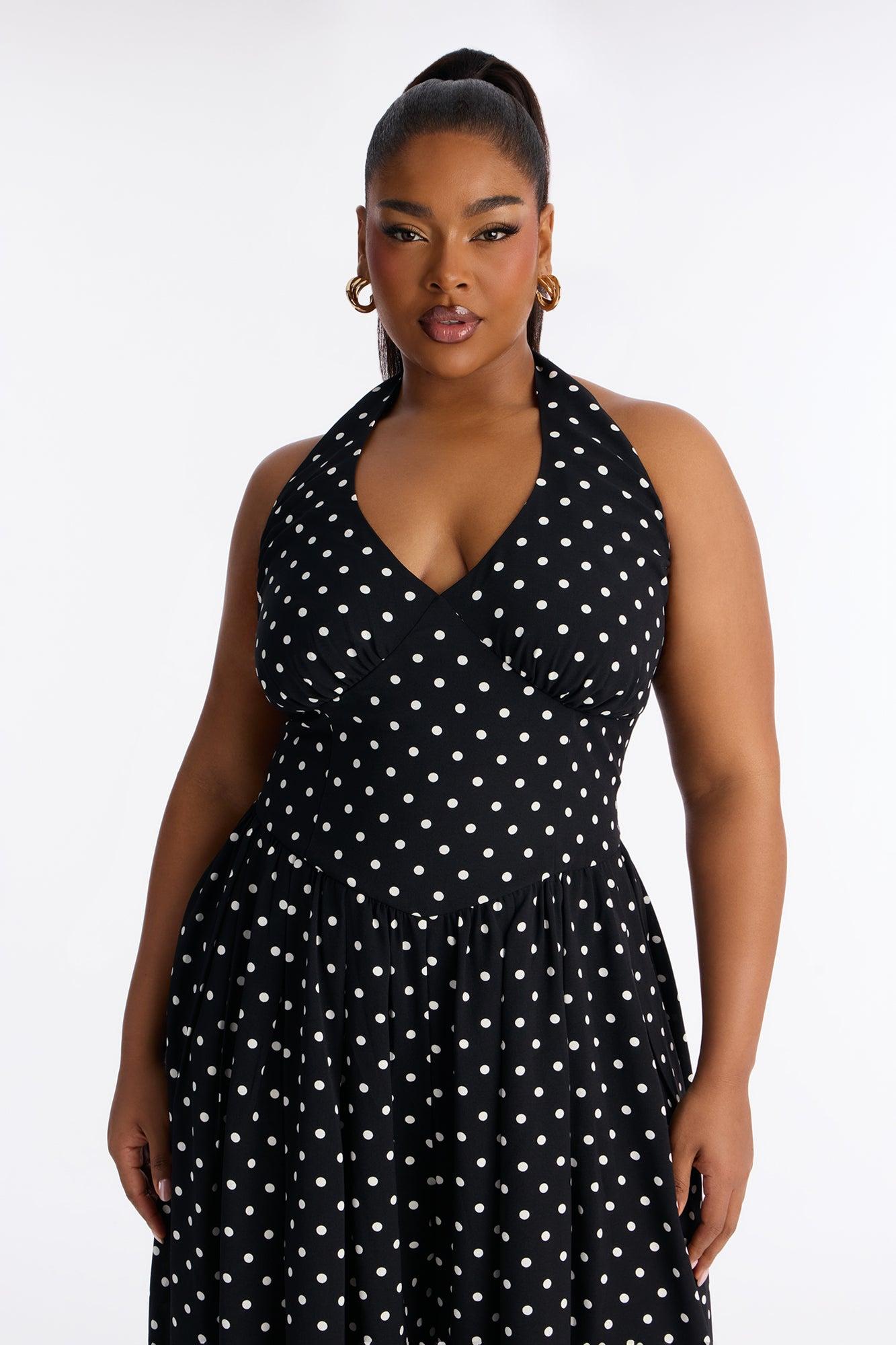 Lighter Than Air Polka Dot Jumpsuit - Black/White Female Product Image