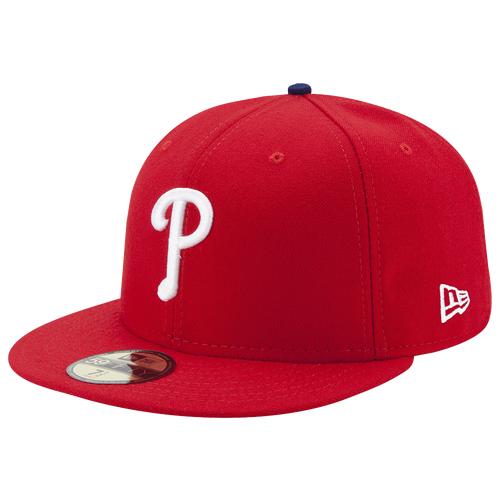 Men's New Era Red Philadelphia Phillies Game Authentic Collection On-Field 59FIFTY Fitted Hat,  Product Image
