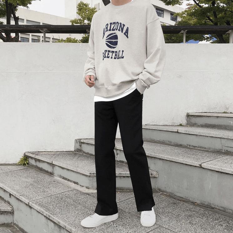 RT No. 3073 STRAIGHT DRAPE SLIT PANTS Product Image