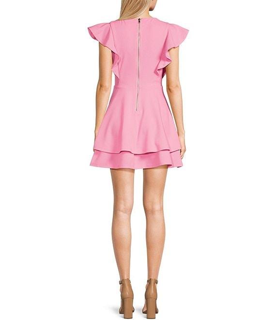 Midnight Doll Flutter Sleeve Double-Hem Fit & Flare Dress Product Image