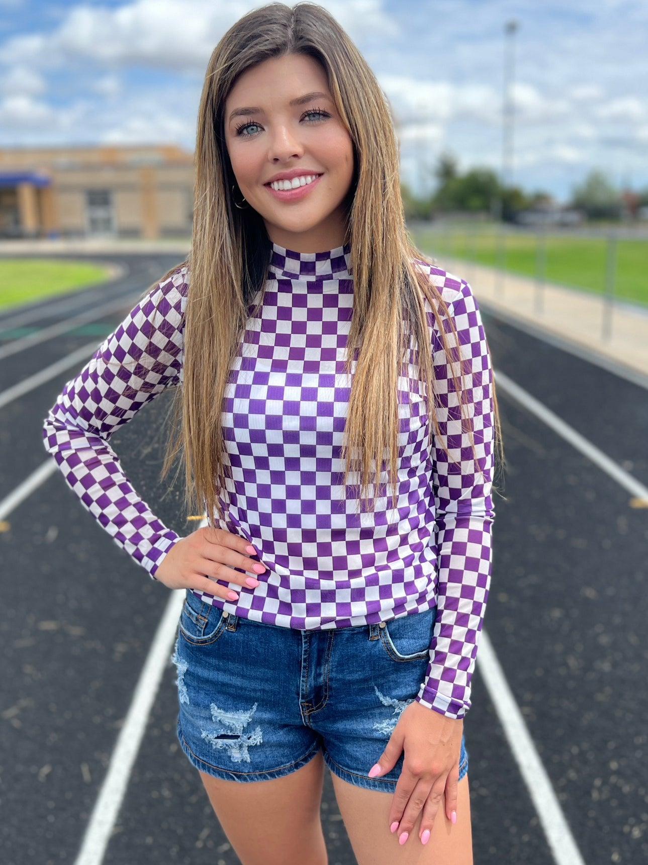 Sterling Kreek Pep Rally Purple Mesh Top Product Image