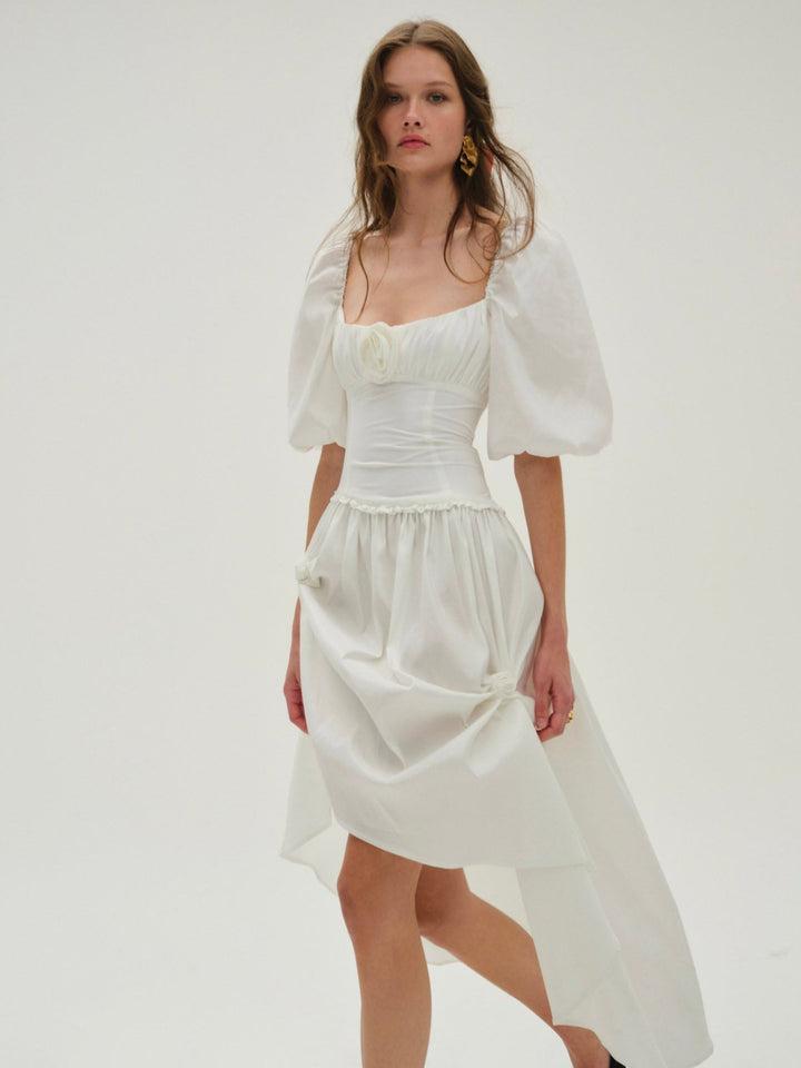 Whipped Cream Taffeta Maxi Dress — White Product Image
