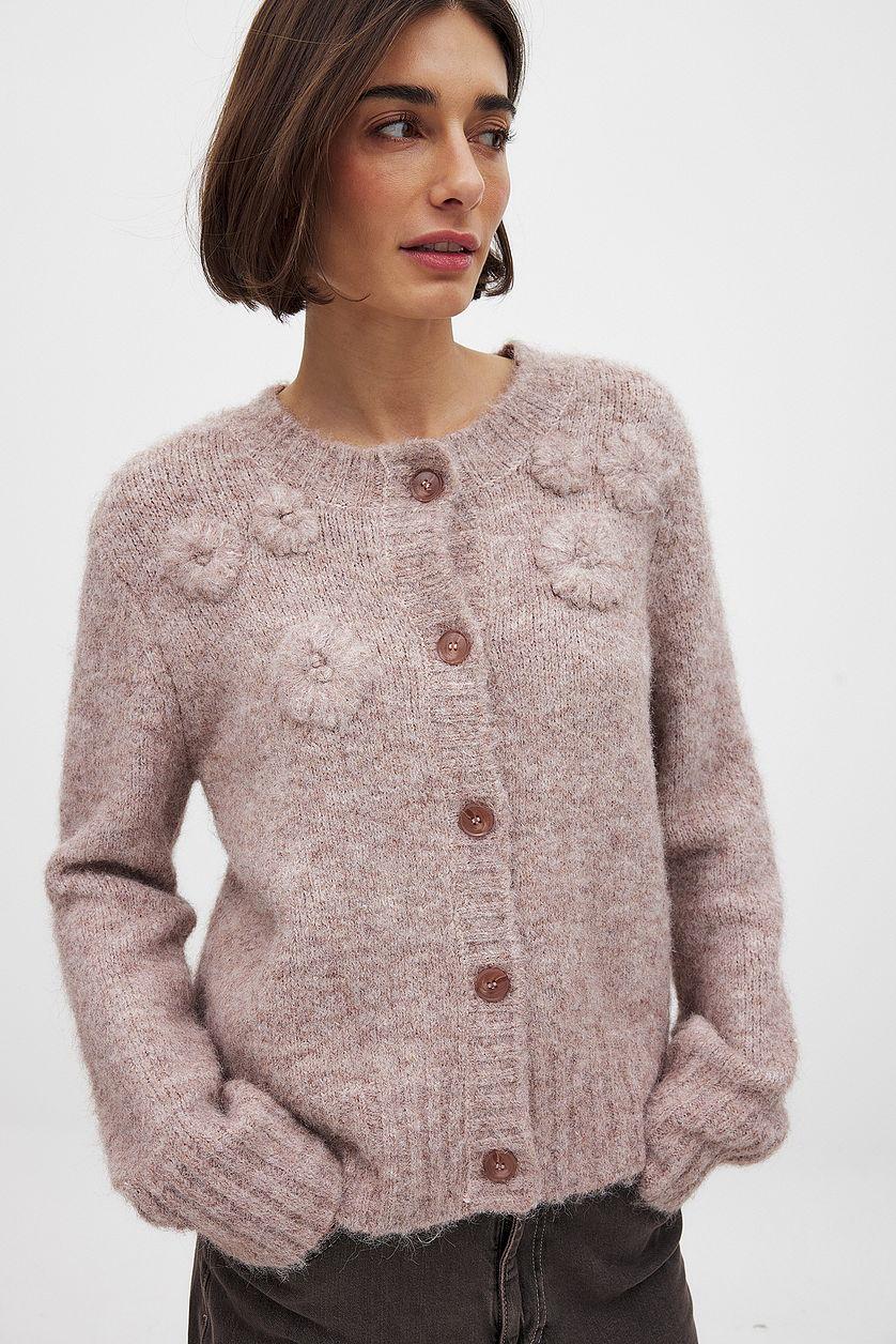 Knitted Flower Cardigan Product Image