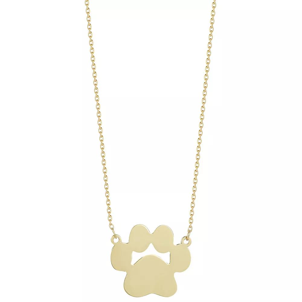 LUMINOR GOLD 14k Gold Dog Paw Necklace, Women's, Size: 18", Yellow Product Image