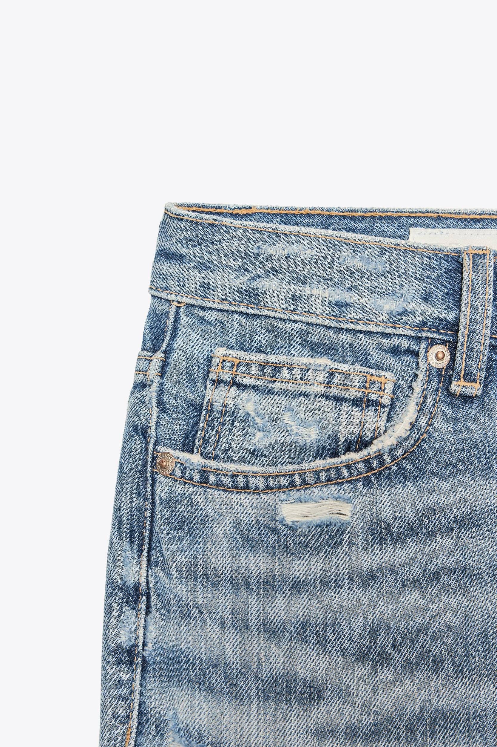 TRF STRAIGHT LEG FOLD UP MID-RISE JEANS Product Image
