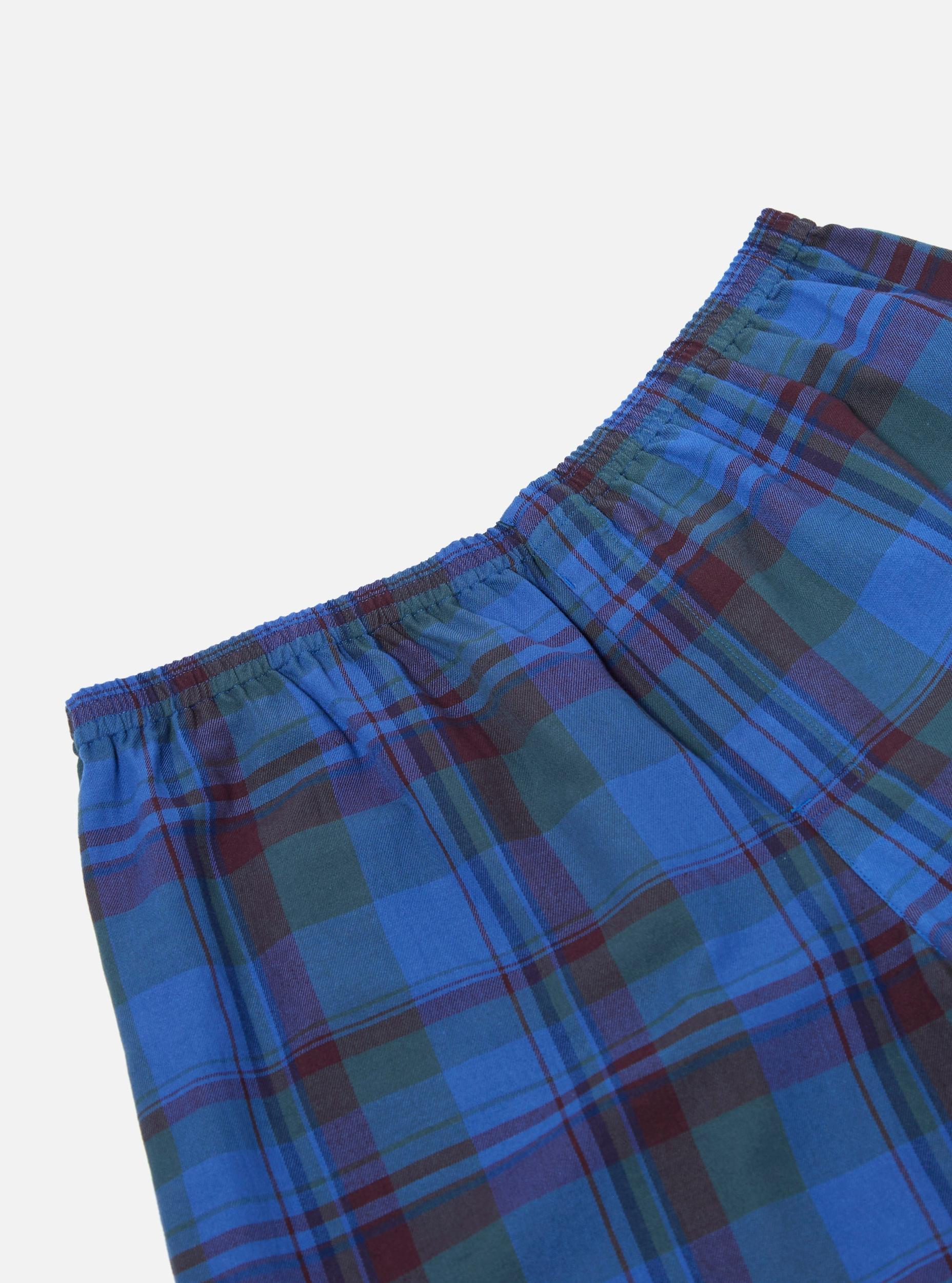 Universal Works Boxer Short in Blue Kip Check Product Image