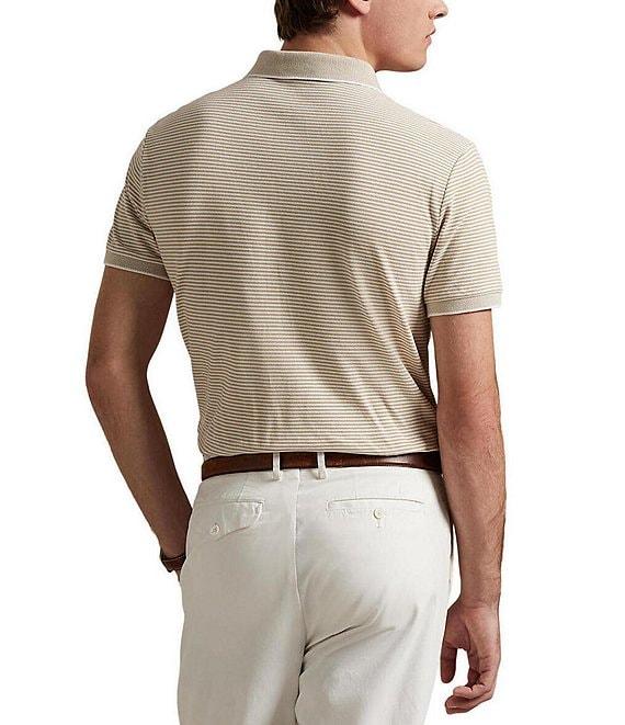 Polo Ralph Lauren Classic Fit Striped Tipped Stretch Mesh Short Sleeve Polo Shirt Product Image
