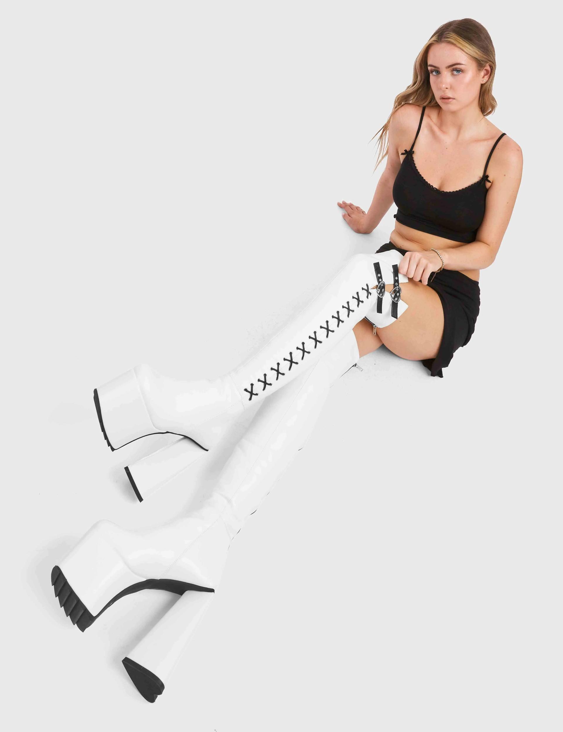 Small Victories Platform Thigh High Boots Product Image