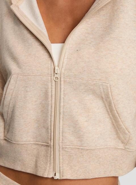 Revive Zip Through Hoodie Oat Marle Product Image