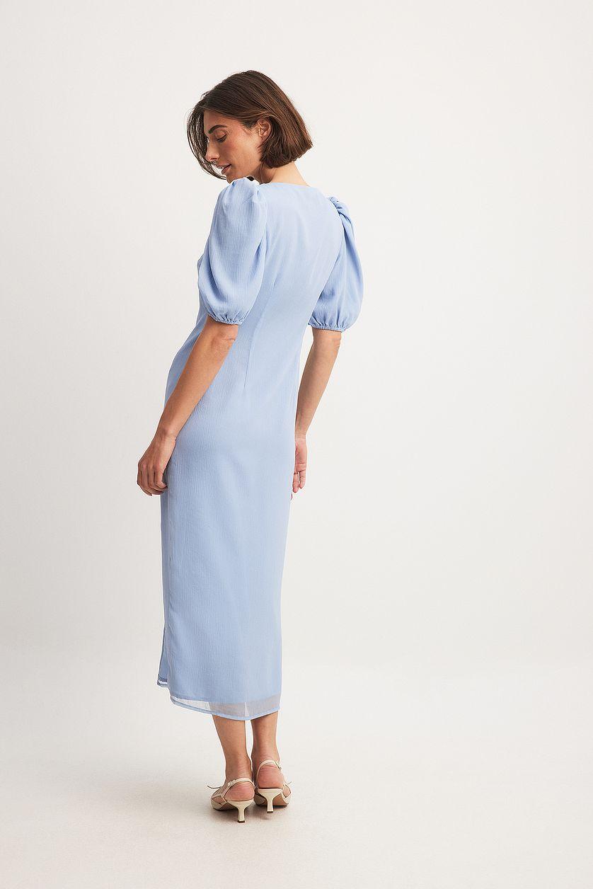 Asymmetric Buttoned Midi Dress Product Image