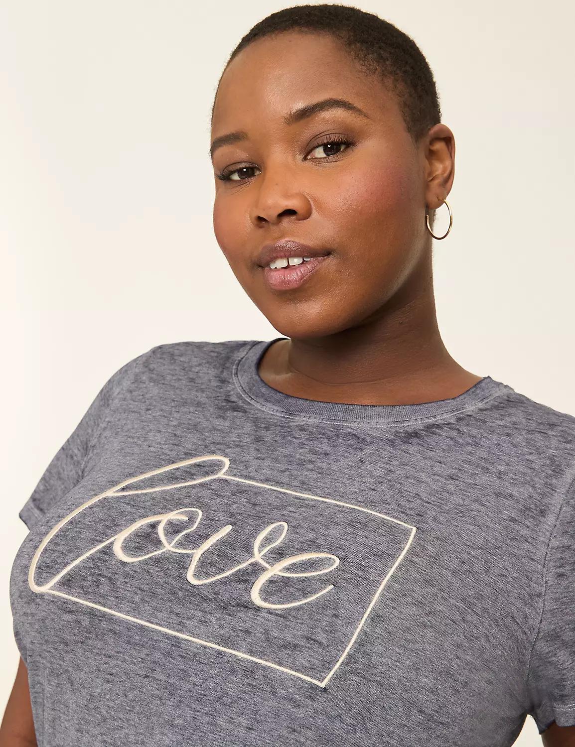 Embroidered Love Graphic Tee Product Image