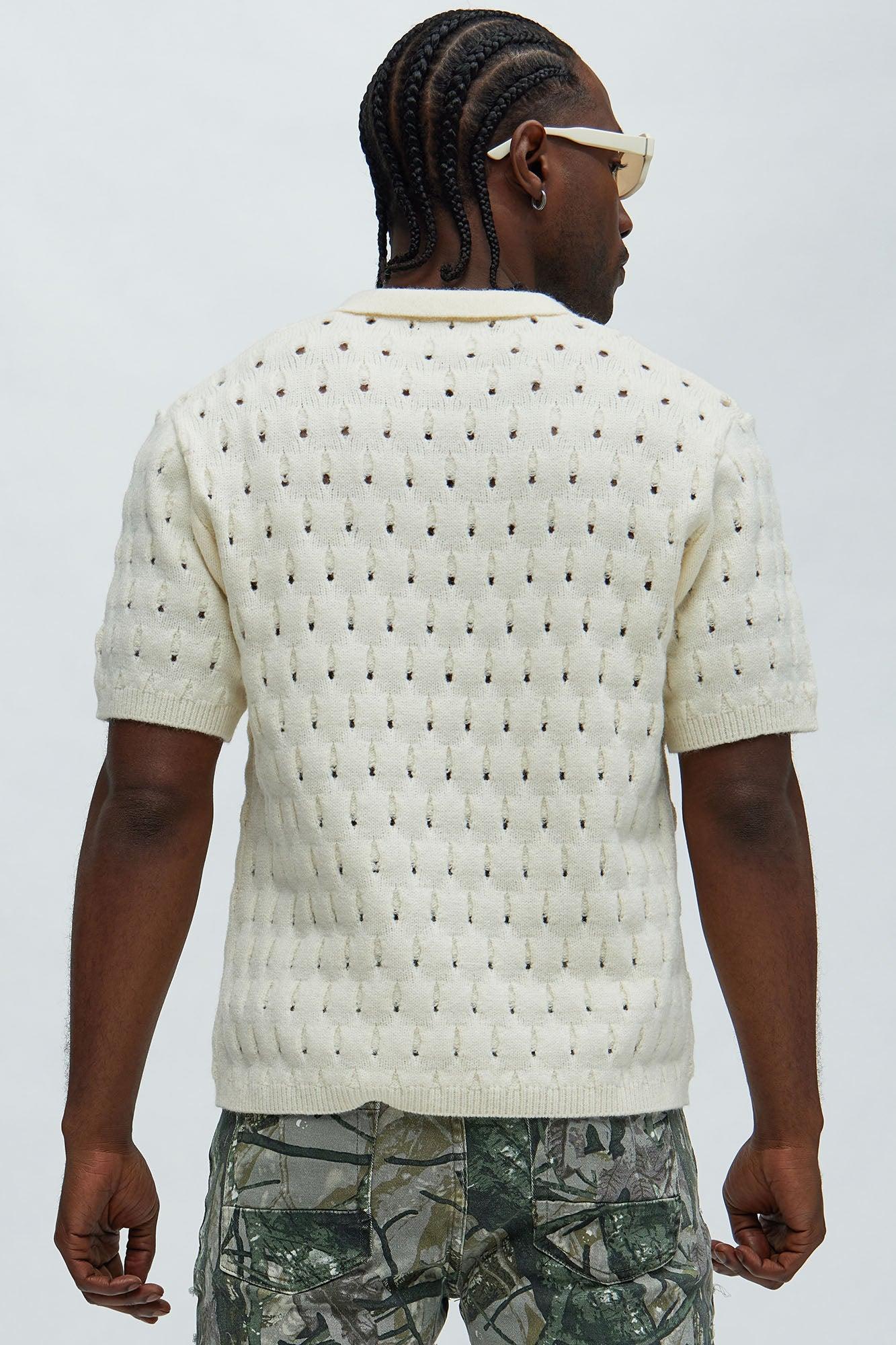 Jaxton Textured Polo - Cream Product Image