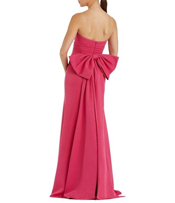 Mac Duggal Strapless Bow Back Crepe Aline Gown Product Image