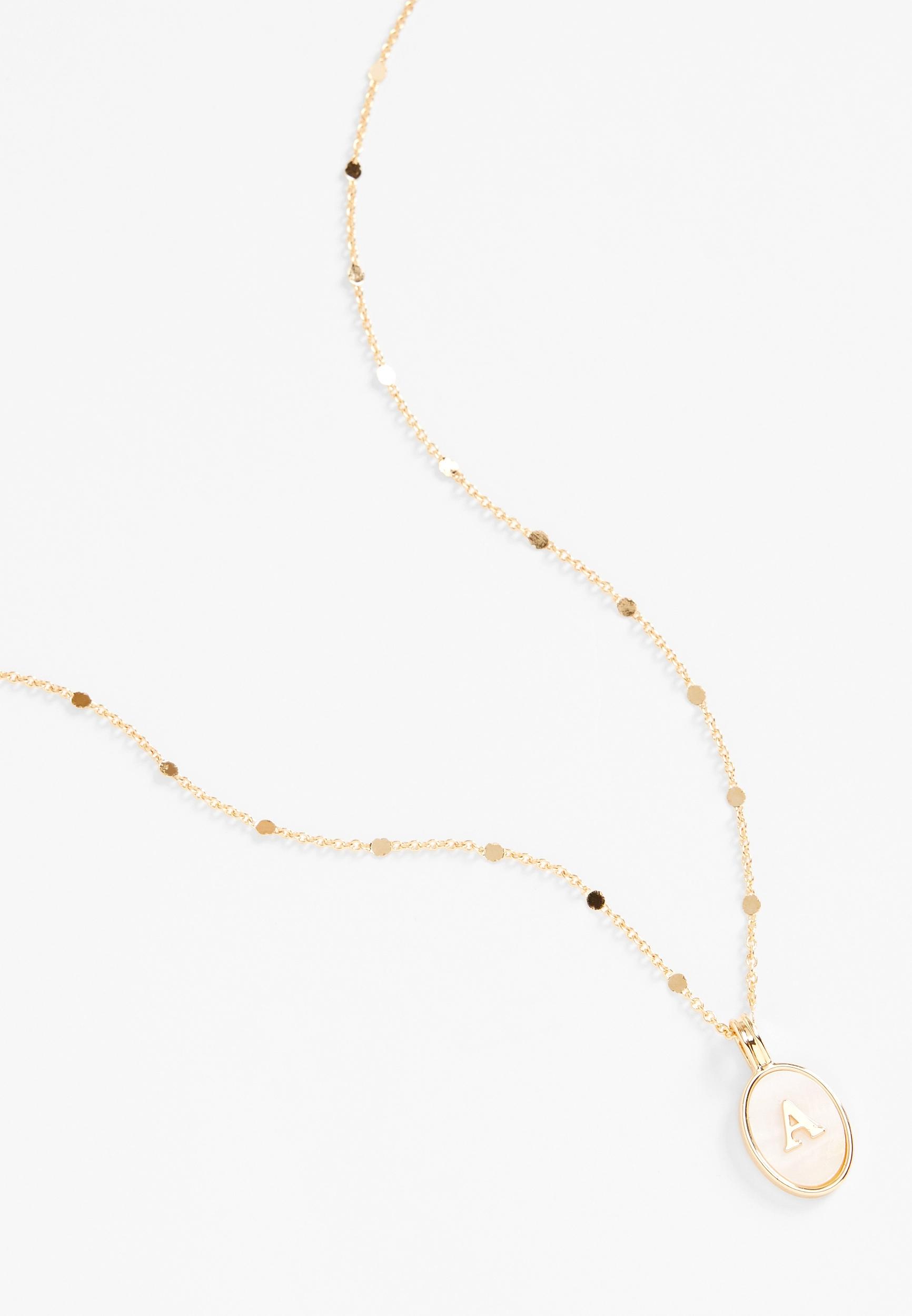 Maurices Womens Gold Oval Initial Pendant Necklace Product Image