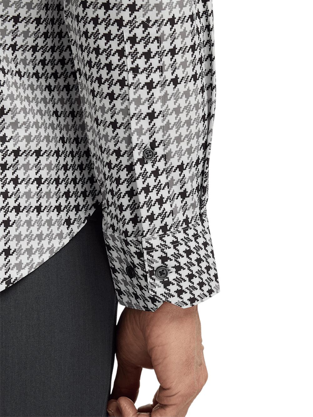 Performance Stretch Houndstooth Casual Shirt - Black/grey Product Image