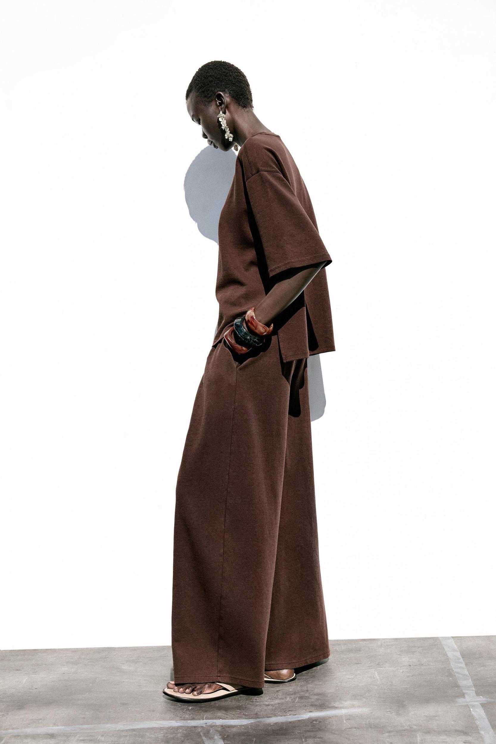 WASHED EFFECT INTERLOCK PANTS Product Image