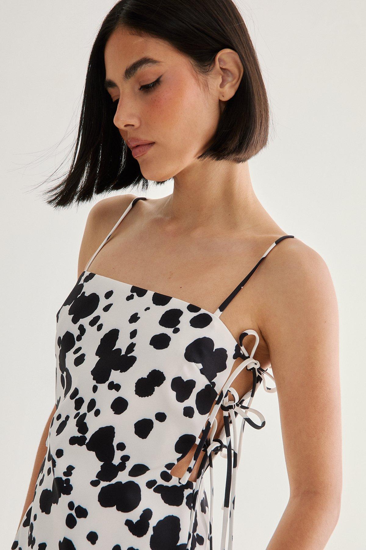 Spot Print Tailored Tie Side Dress Product Image