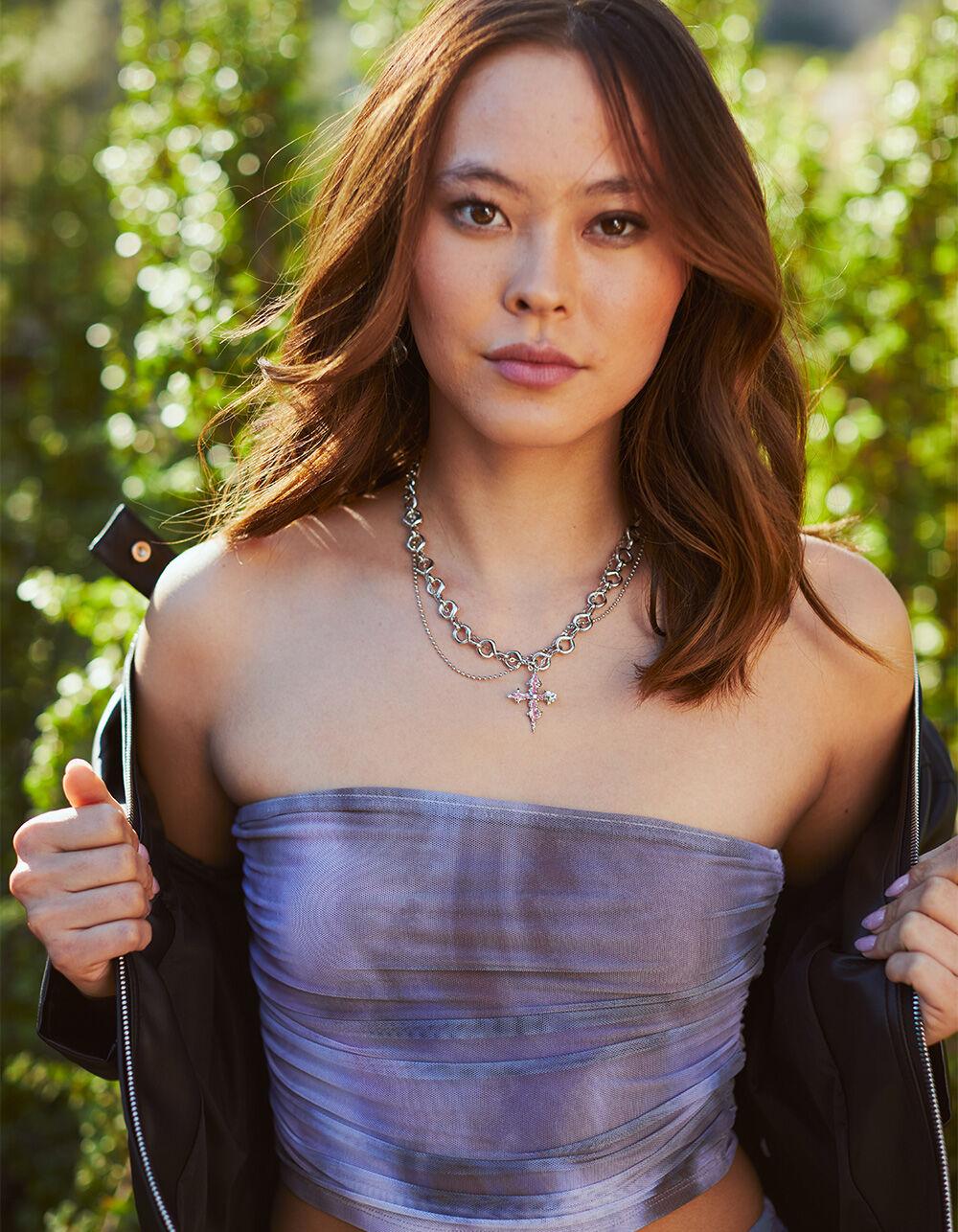 RSQ Womens Cinch Tube Top - PURPLE COMBO Product Image