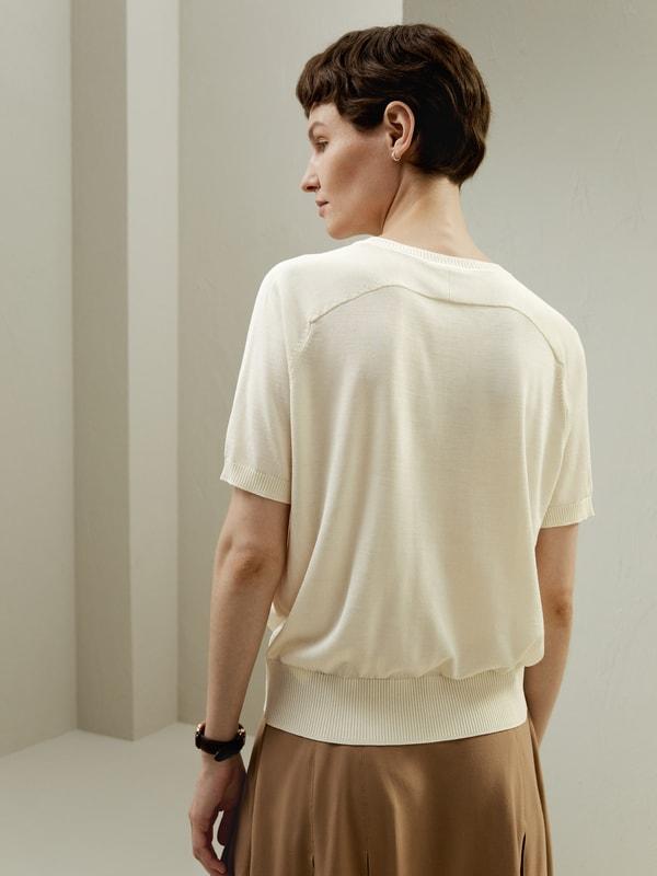 Basic Silk Crewneck T-shirt Product Image