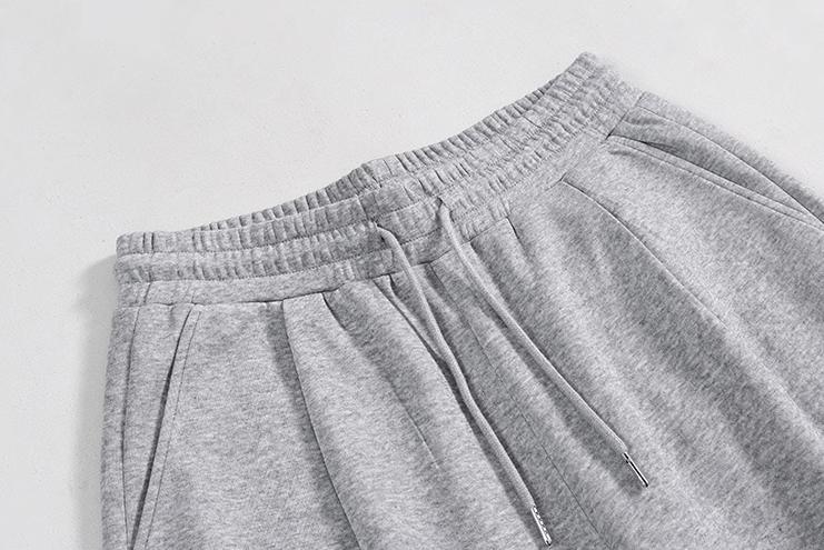 RT No. 11079 GRAY BUTTON-UP HOODIE & WIDE SWEATPANTS Product Image