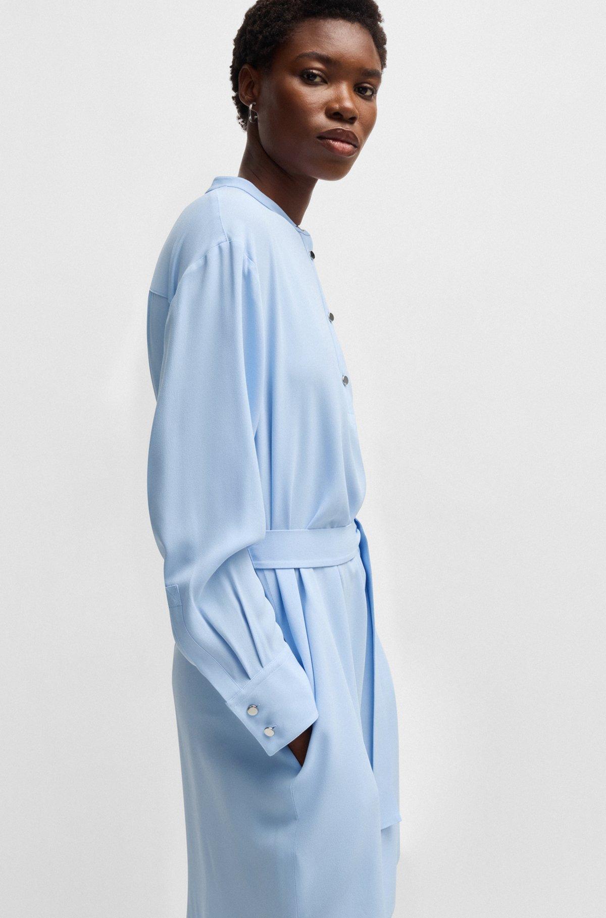 Belted dress with snap placket Product Image