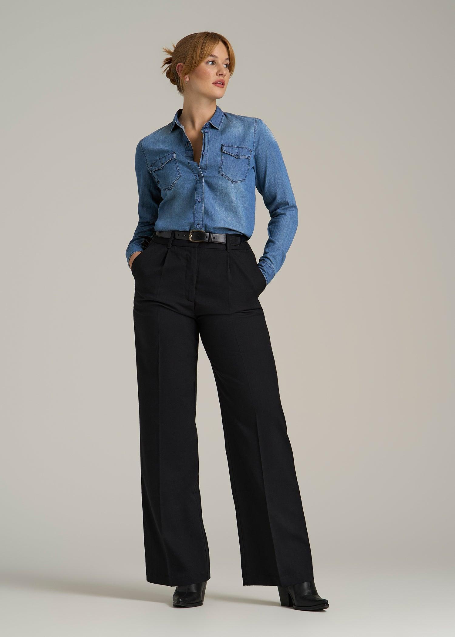 Denim Shirt for Tall Women in Faded Blue Female Product Image