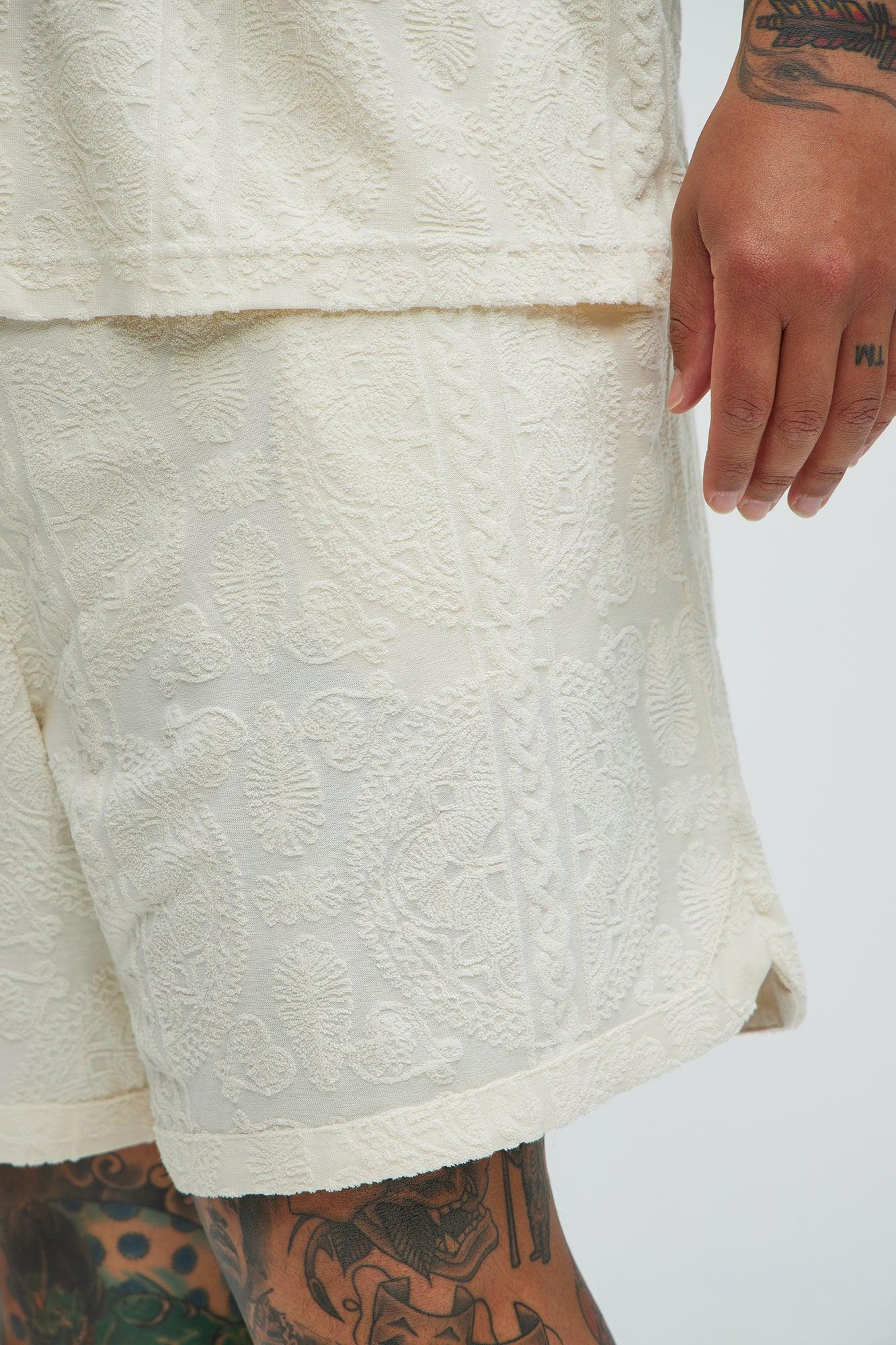 Link Textured Shorts - Cream Product Image