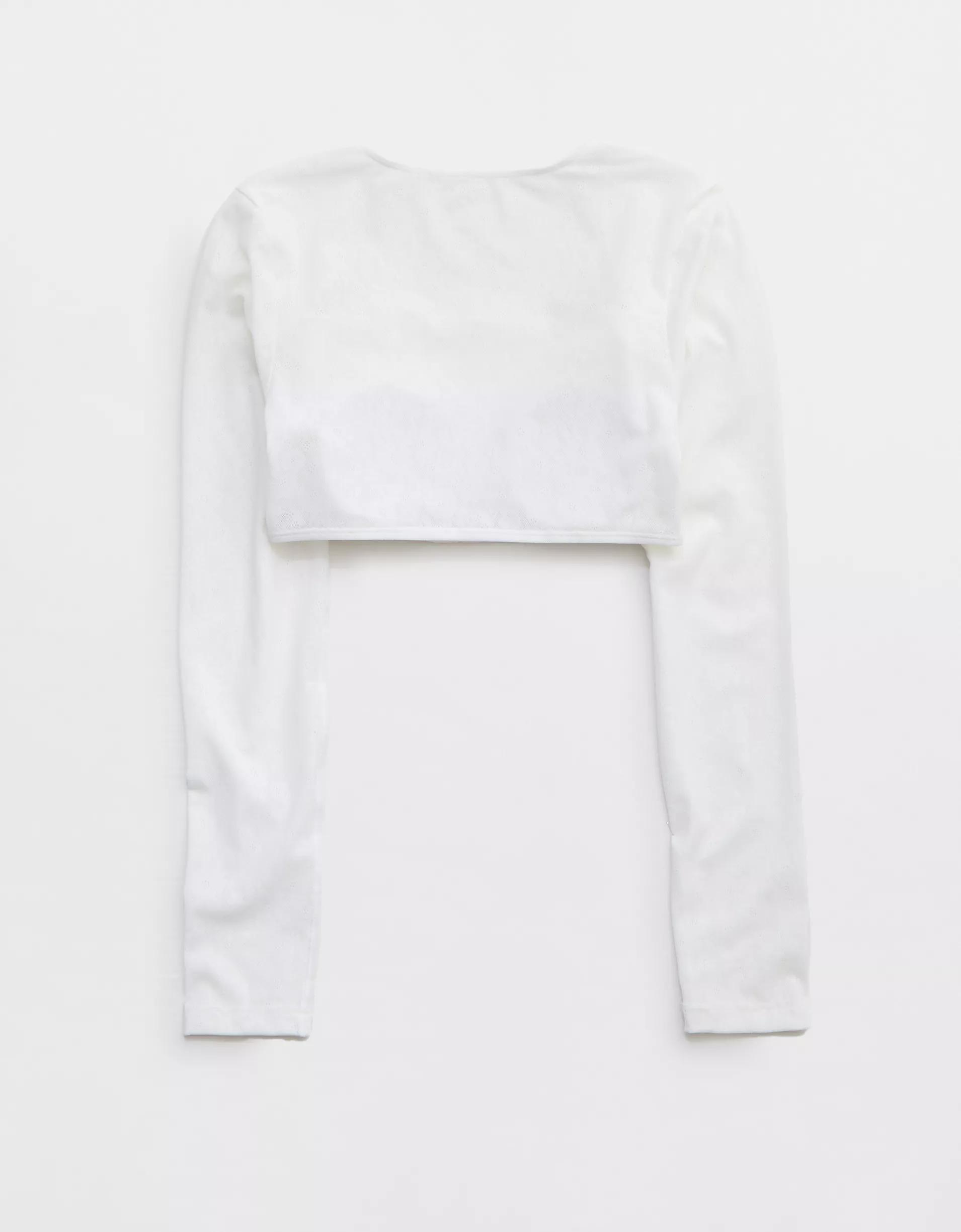 OFFLINE By Aerie Real Me Lace Long Sleeve Bra Top Product Image