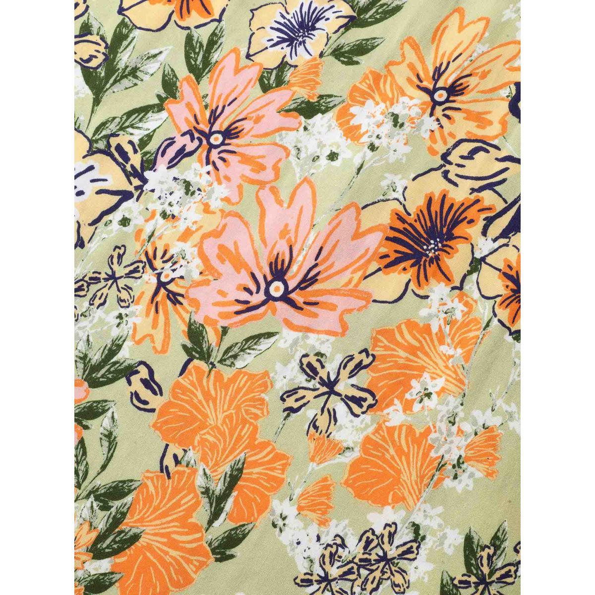 Plus Size Shirred Off-Sleeve Floral Print Maxi Dress Greenbean Women Resort Strapless Sleeveless Curvy BloomChic 30/6X Product Image