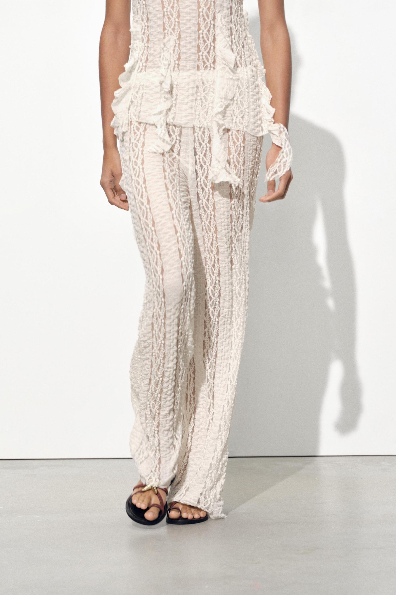 TEXTURED LACE PANTS Product Image