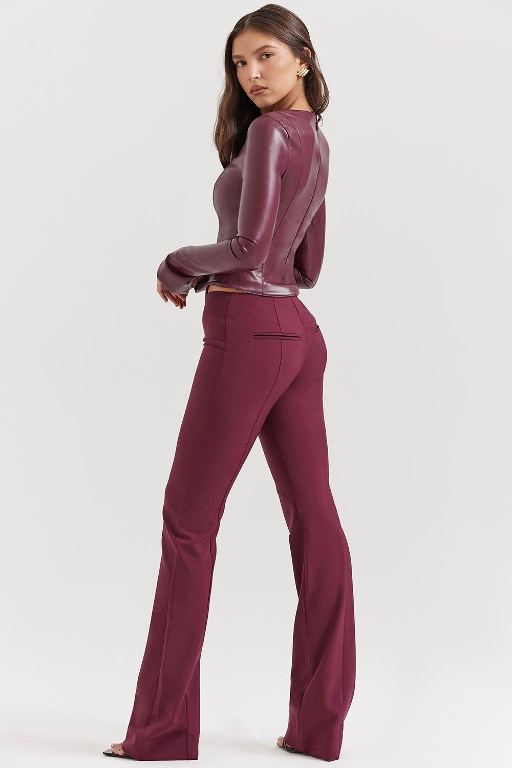 Mylah  wine vegan leather top Product Image