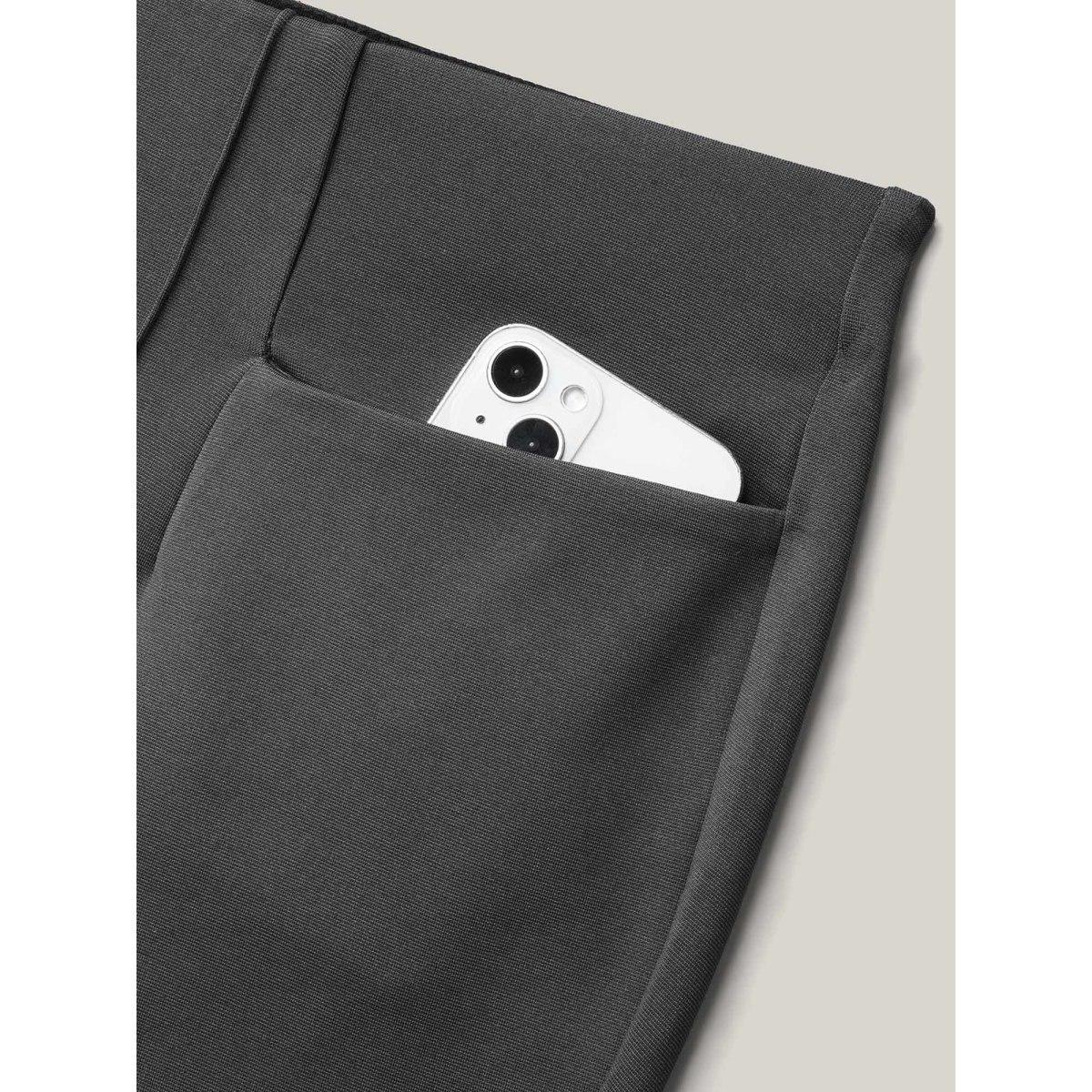 Plus Size Heather No-Seam Skinny-Fit Pants Women DimGray Elegant Skinny Mid Rise Everyday Pants BloomChic 22-24/3X Product Image