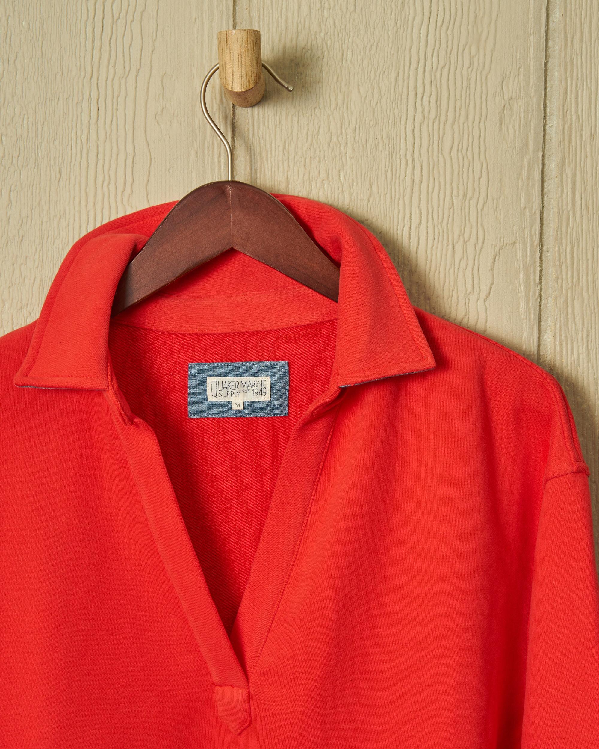 Inlet Pullover in Poppy Loopback Terry Product Image