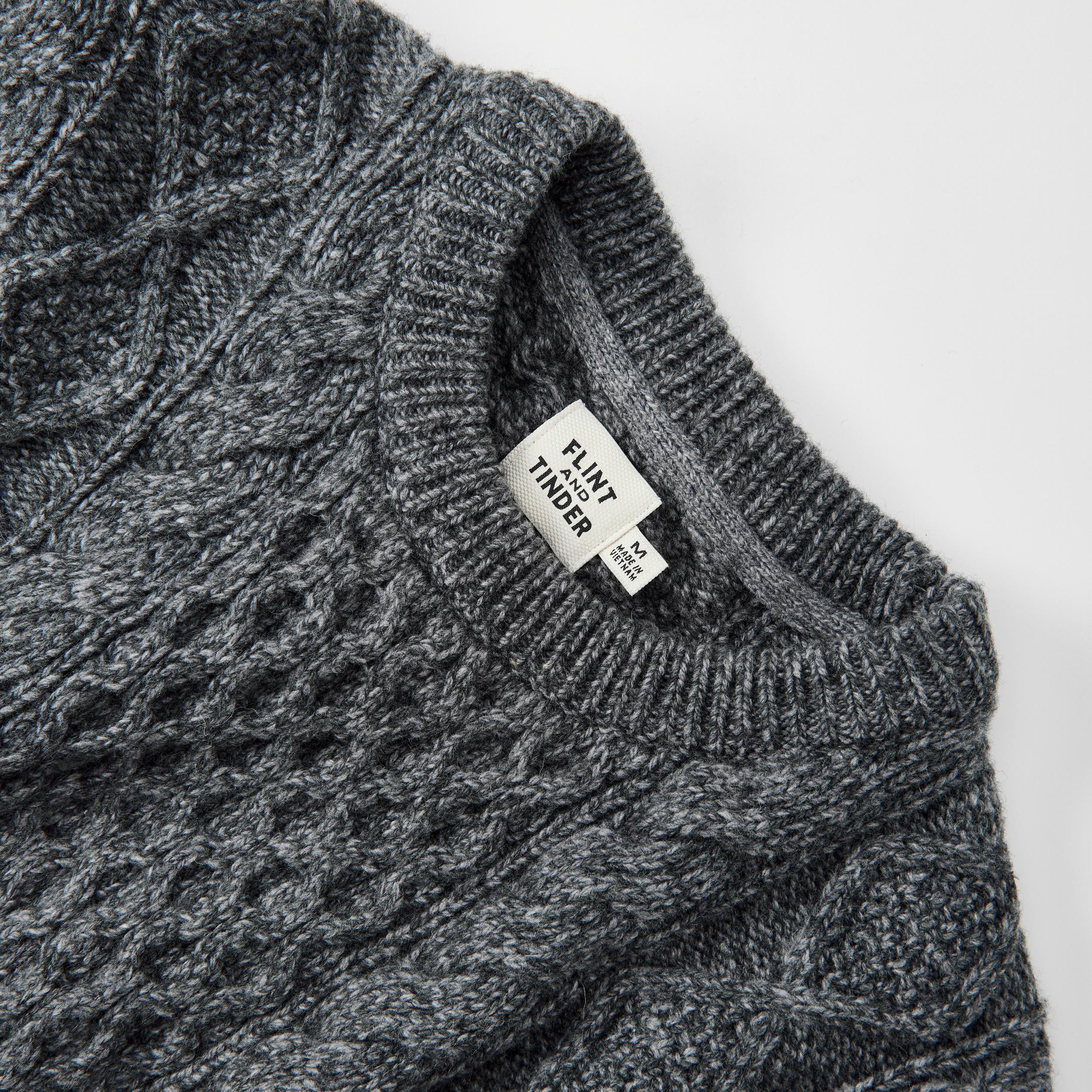 Aran Cable Knit Crewneck Sweater Product Image