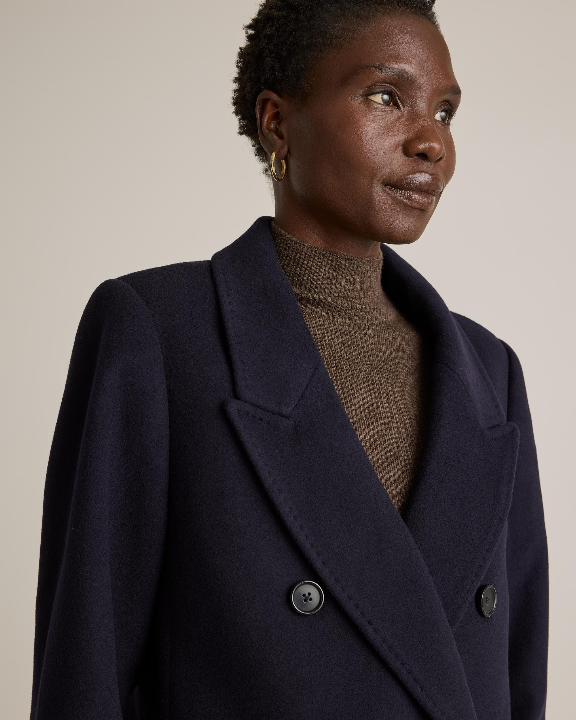 Quince | Women's Italian Wool Double-Breasted Coat Size XL, Wool/Nylon Product Image