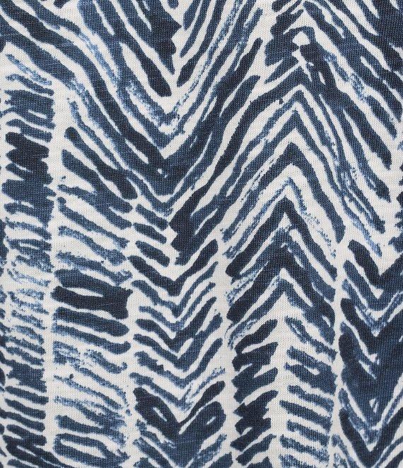 Westbound Indigo Chevron 3/4 Sleeve Knit Top Product Image