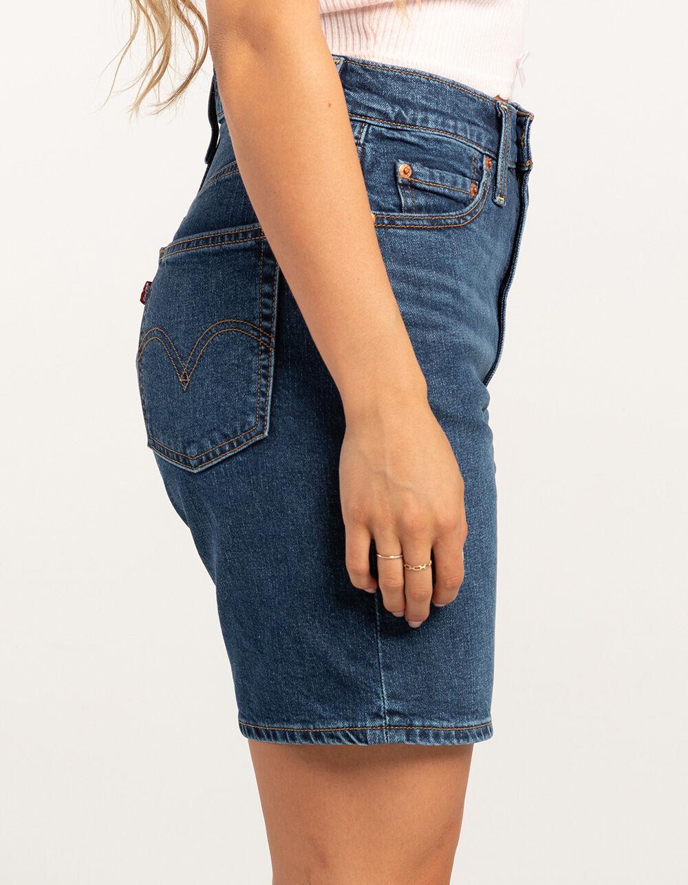 LEVI'S Premium Ribcage Bermuda Womens Shorts - Bringing The Basic - MED BLAST Product Image