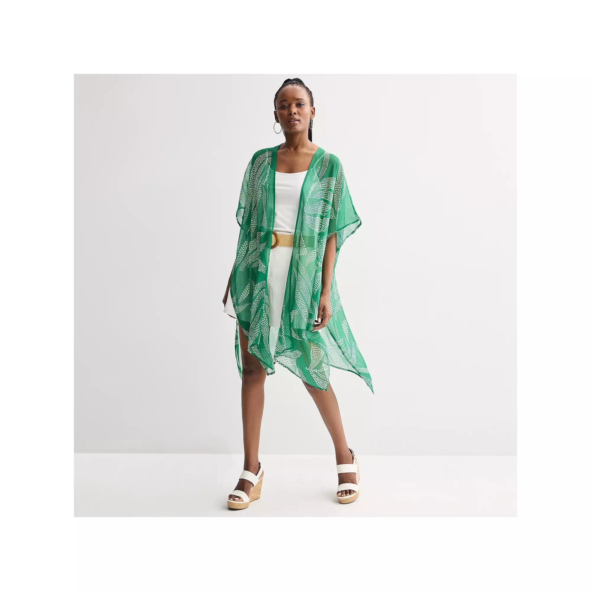 Women's Nine West Tropical Printed Topper, Black White Product Image