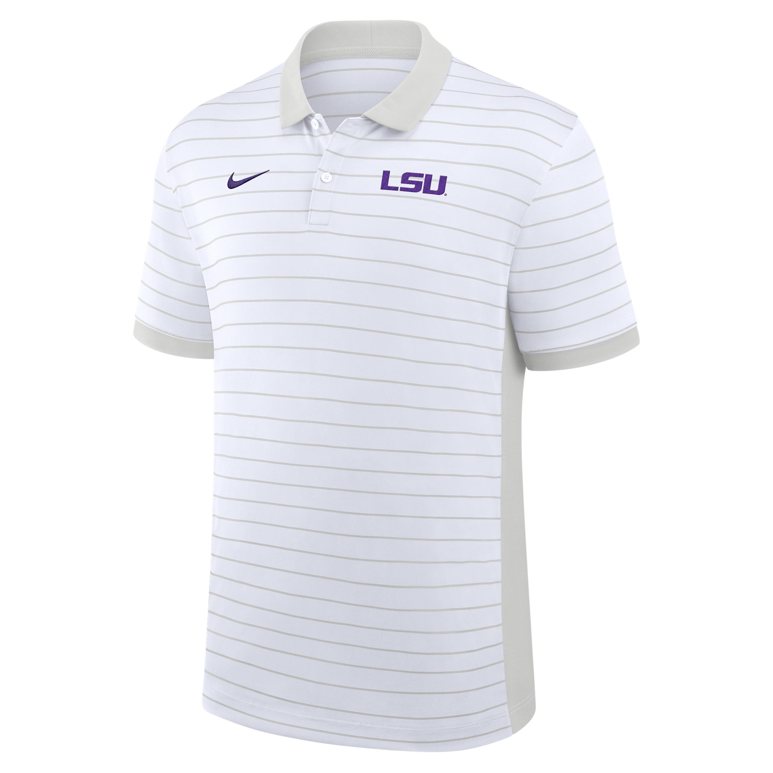 LSU Sideline Victory Stripe Nike Mens Dri-FIT College Polo | 03BG0CEBLSN-FR1 Product Image