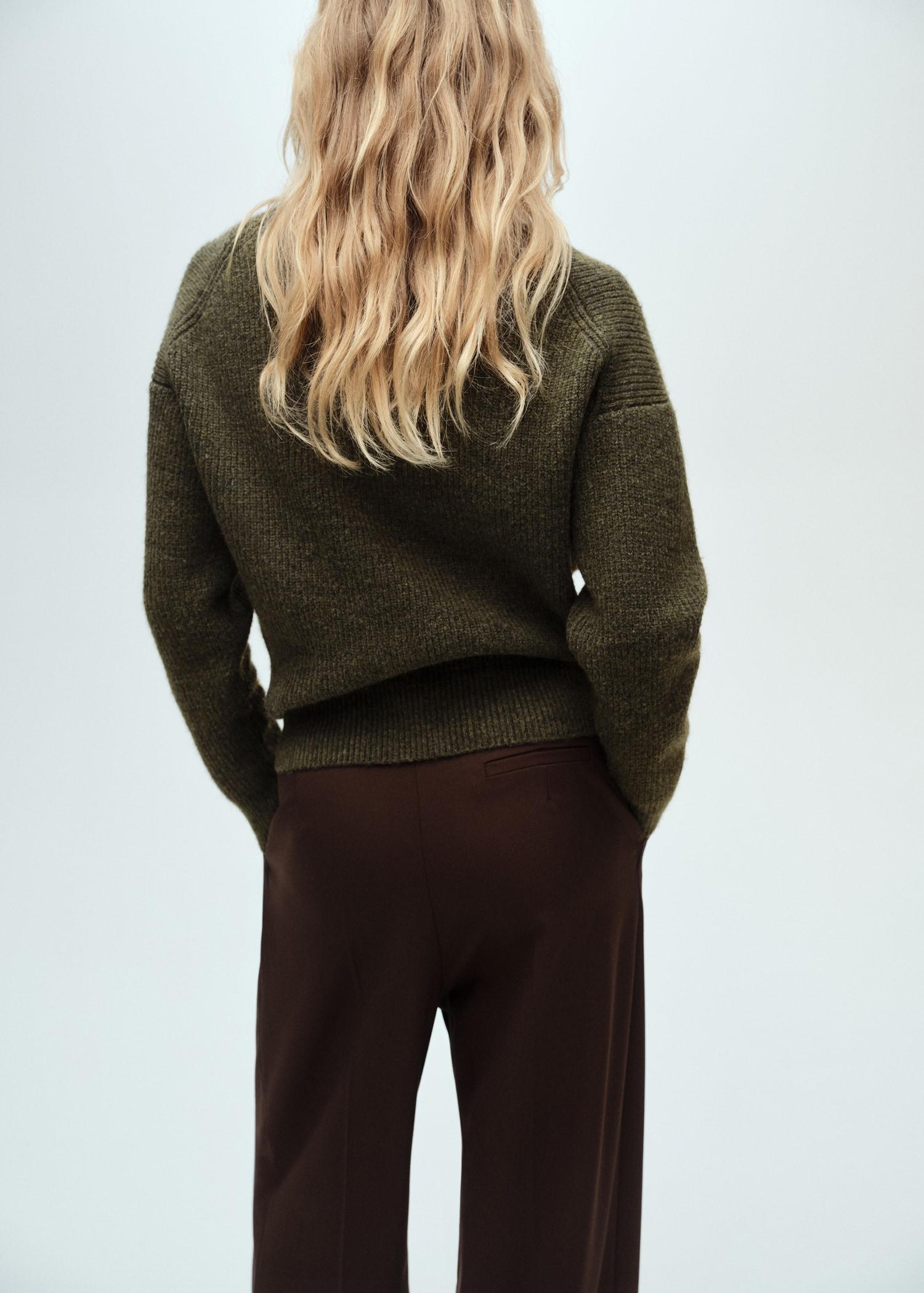 V-neck ribbed cardigan - Women | MANGO USA Product Image