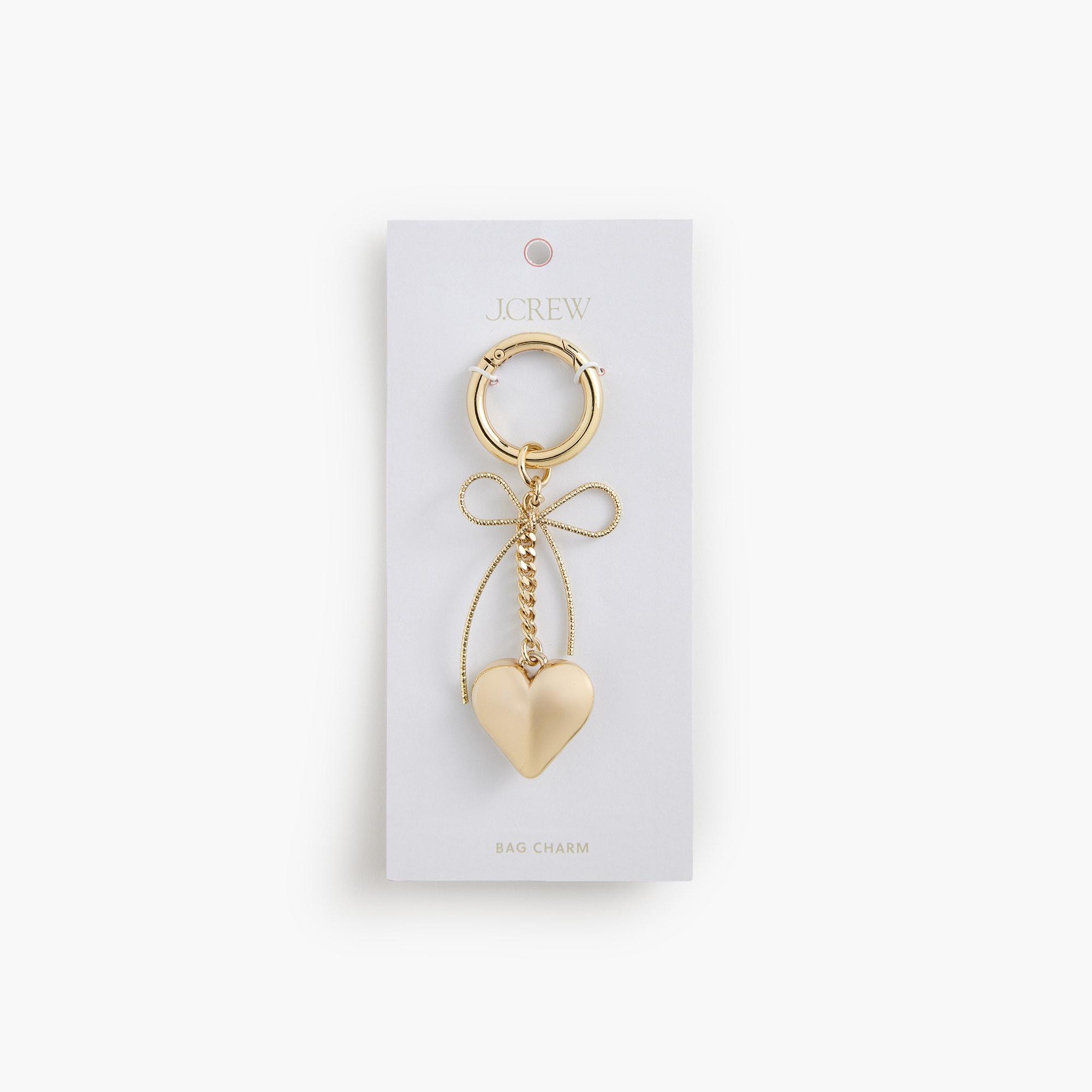 Gold heart bag charm Product Image