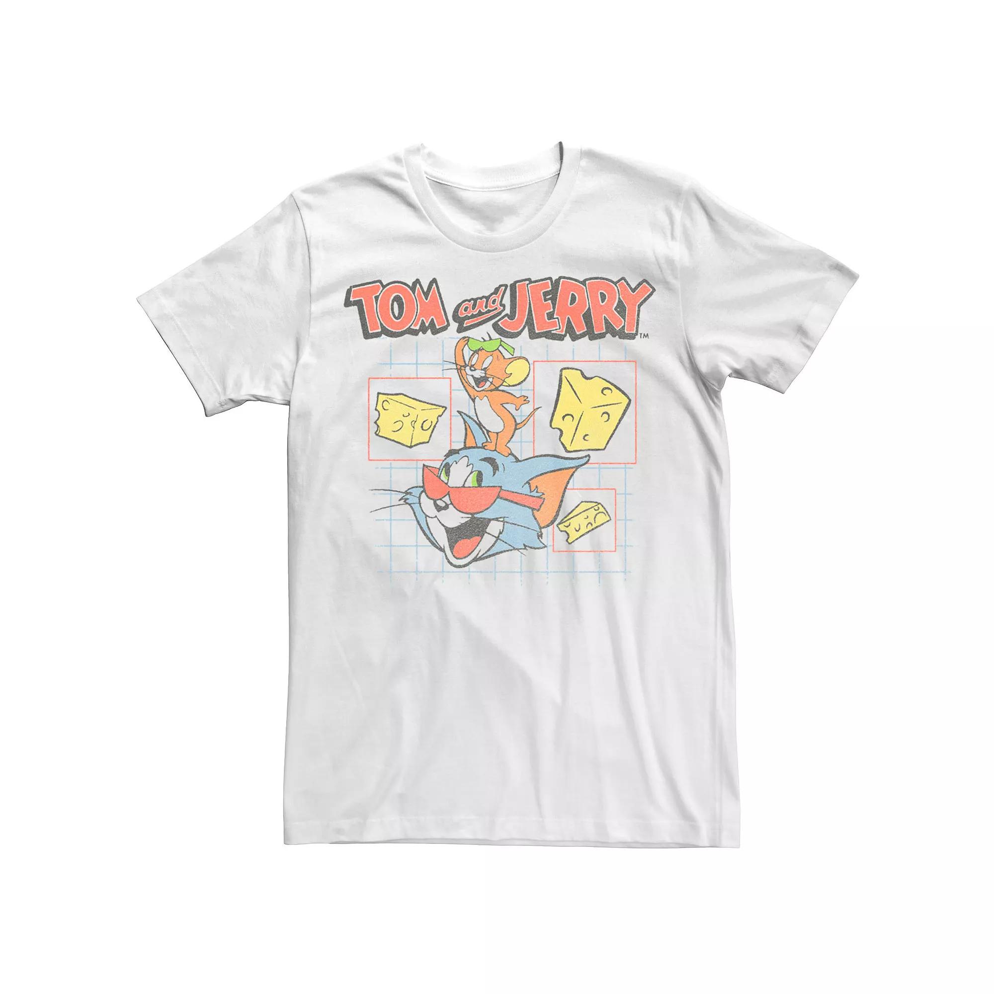 Men's Tom And Jerry With Glasses And Cheese Tee,  Product Image