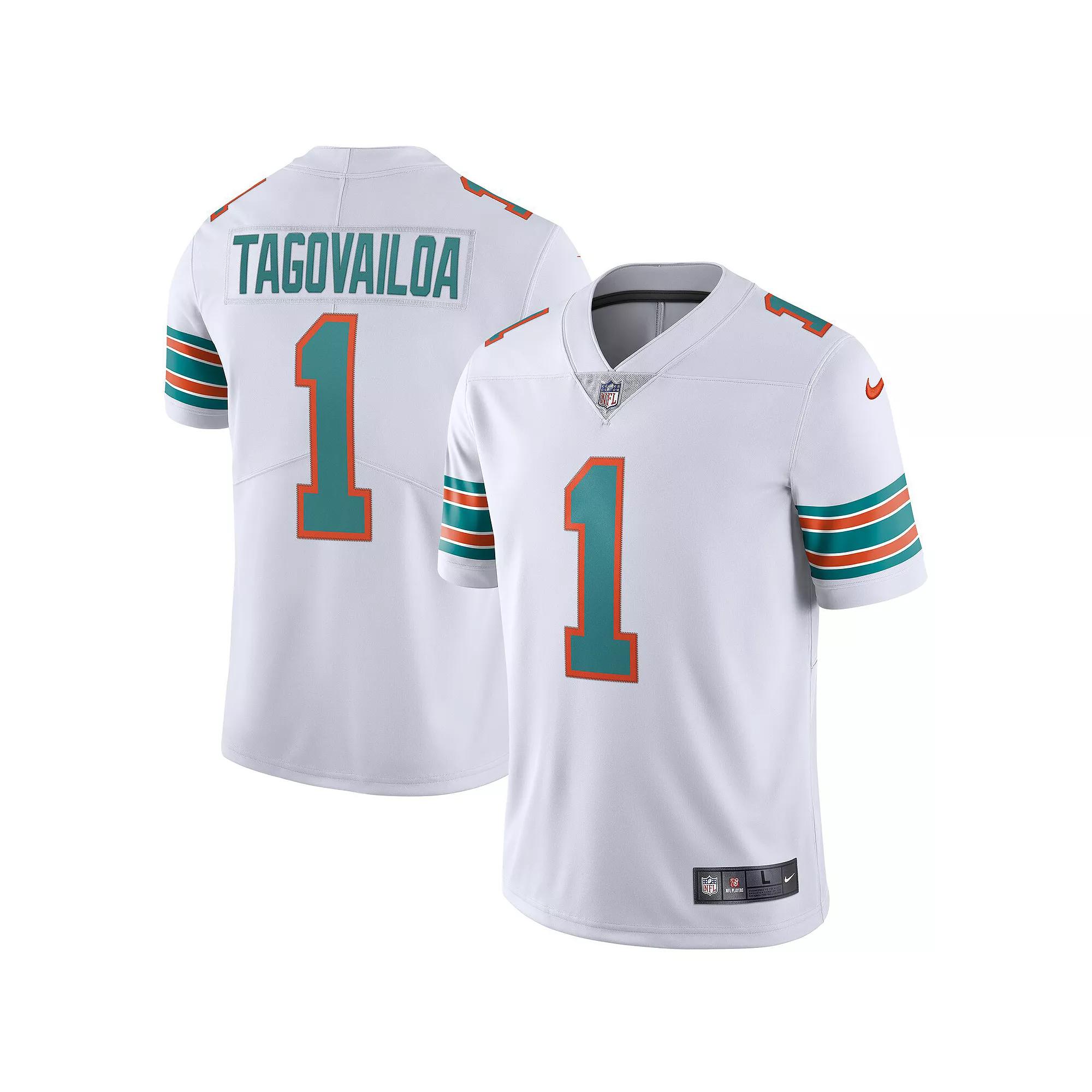 Men's Nike Tua Tagovailoa White Miami Dolphins 2nd Alternate Vapor Limited Jersey,  Product Image