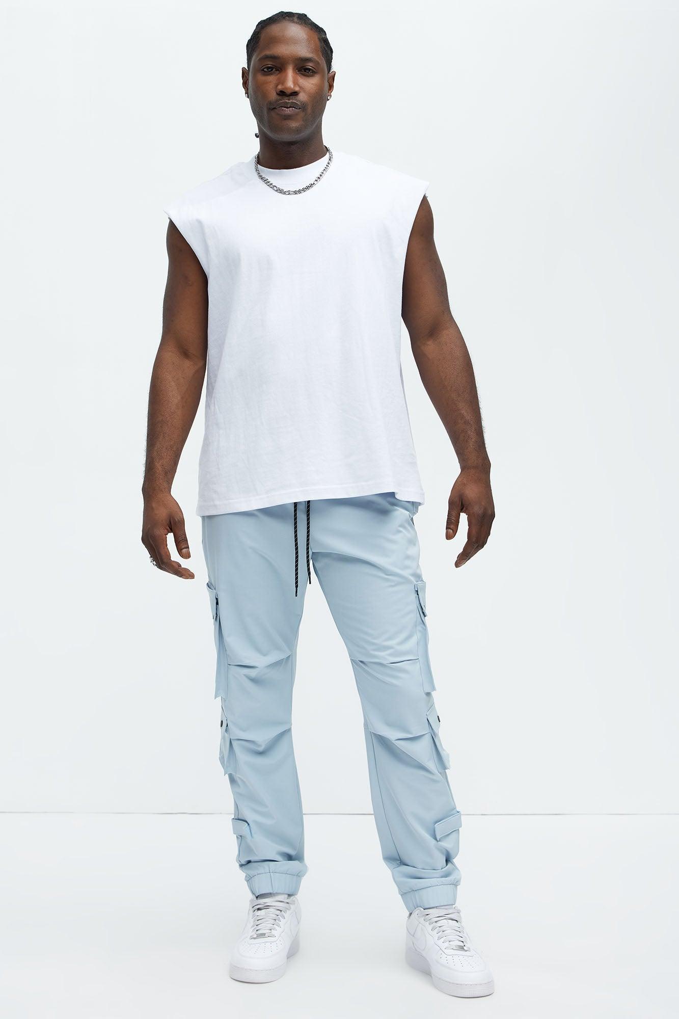 Nylon Utility Cargo Jogger - Light Blue Product Image