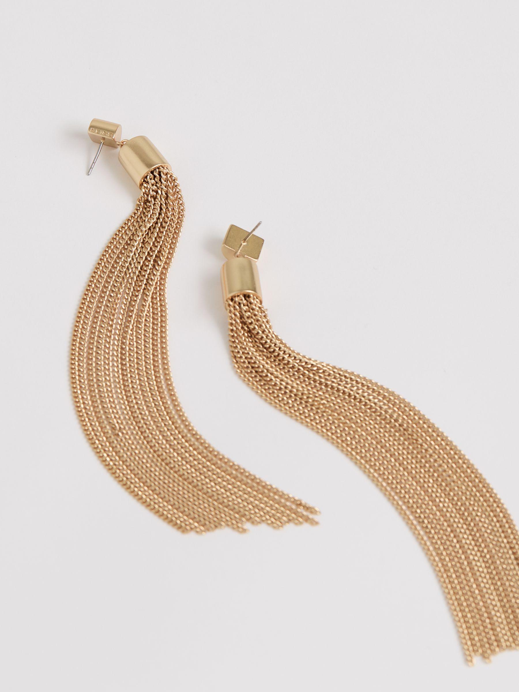 Tassel Drop Earrings in Gold Tone Product Image